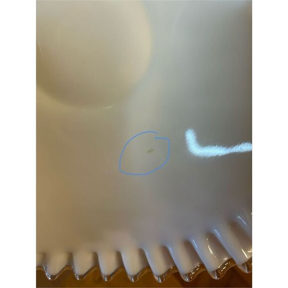 FENTON ART GLASS SILVER CREST 12" DIAMETER LOW FOOTED BANANA BOWL (8725) - Picture 6 of 12